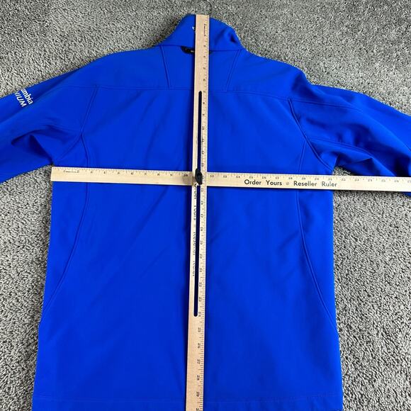 Columbia Interchange Jacket Mens M Blue Titanium Omni Shield Soft Shell Fox News - Picture 10 of 15